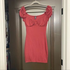 Burgundy mini bodycon dress